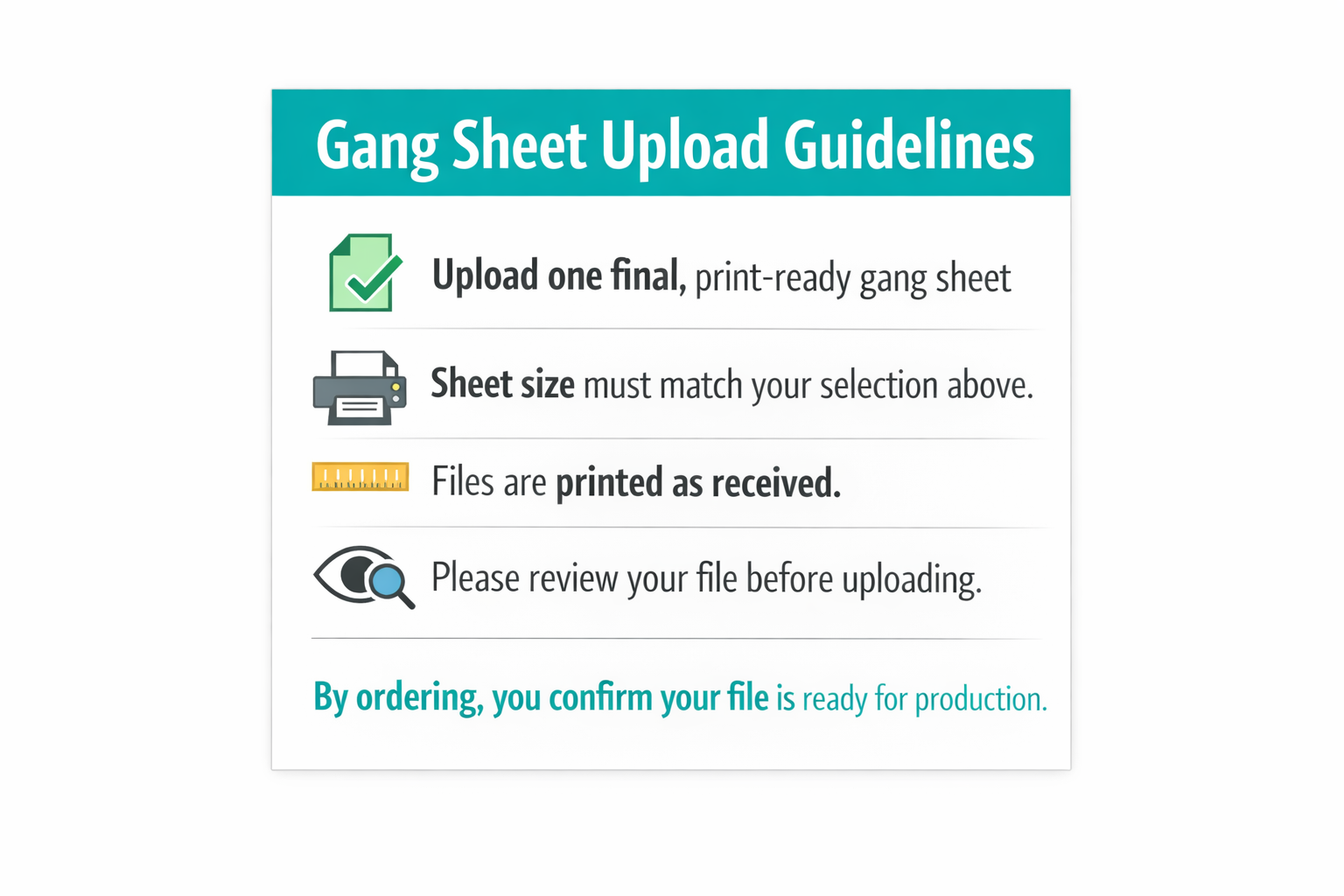 Gang Sheet Upload Guidelines